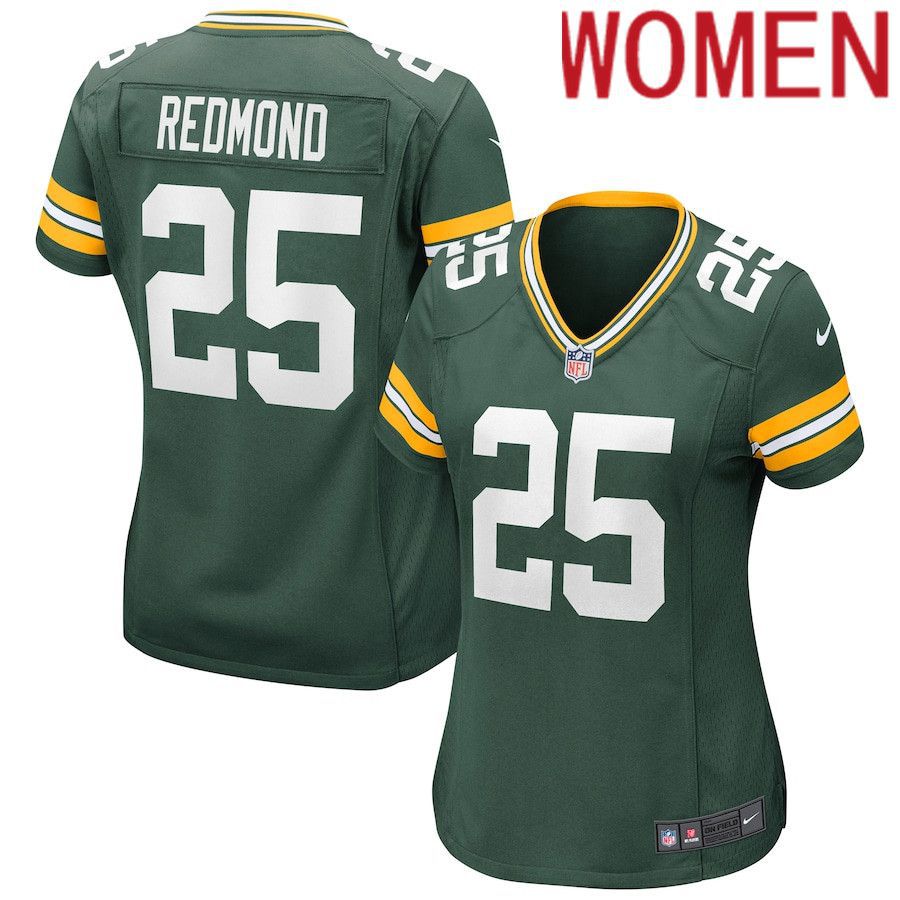 Women Green Bay Packers 25 Will Redmond Nike Green Game NFL Jersey